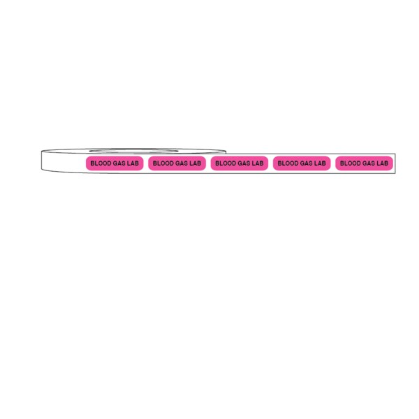 Label, Blood Gas Lab 3/8" x 1-1/2" Fluorescent Red w/ black